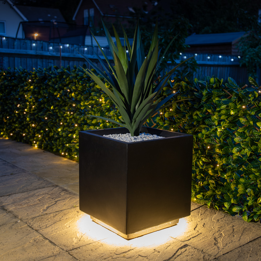 Maceta Negra - Base Elevada con Luces LED 45cm 159,99